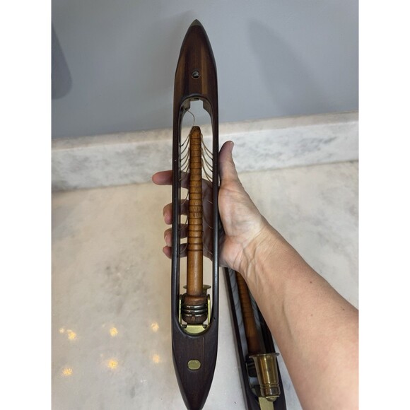 Vintage Draper Tru-Mold Wood Industrial Weaving Shuttle Candle Sconce Set - Picture 5 of 11